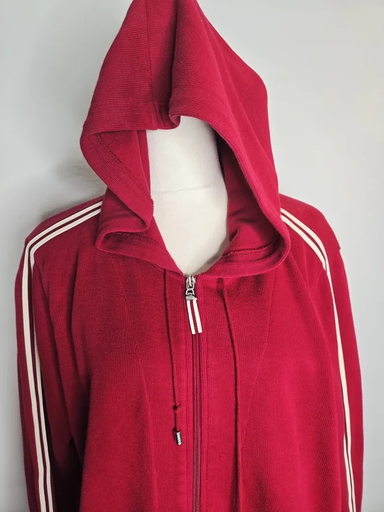 Liz Claiborne Liz & Co. Red Zip Up Hoodie - Size XL - Picture 2 of 8